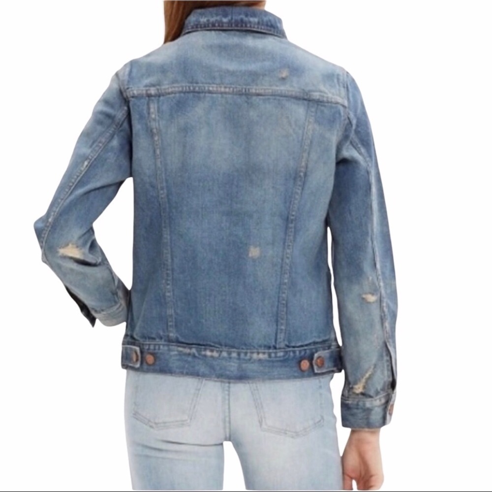 Madewell The Jean Jacket Ellery Wash Size Small Distressed Denim Style C1778 - Picture 2 of 11